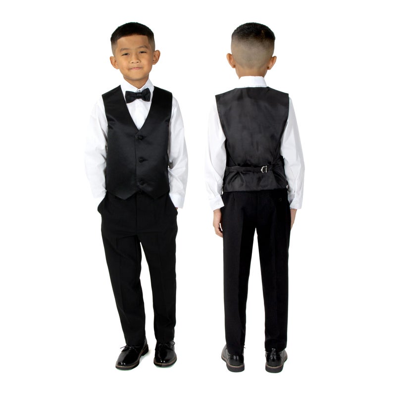 Spring Notion Boys' Classic Fit Tuxedo Set, No Tail 8 Black - Image 3